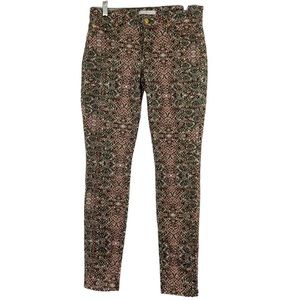 7 for all mankind pink green blue python snakeskin skinny jeans. Size 28